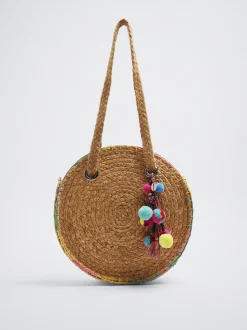 Straw Tote Bag With Pendant|Parfois Outlet
