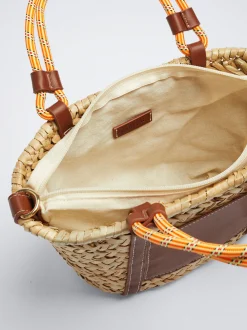 Straw Tote Bag With Pendant|Parfois Best
