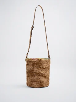 Straw-Effect Basket Bucket Bag|Parfois Cheap