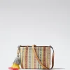 Straw-Effect Crossbody Bag With Pendant|Parfois Store
