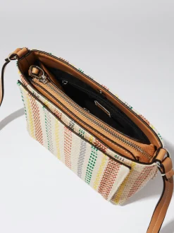 Straw-Effect Crossbody Bag With Pendant|Parfois Flash Sale