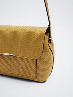 Straw-Effect Crossbody Bag|Parfois Outlet