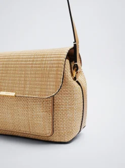 Straw-Effect Crossbody Bag|Parfois Cheap