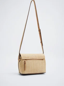 Straw-Effect Crossbody Bag|Parfois Cheap