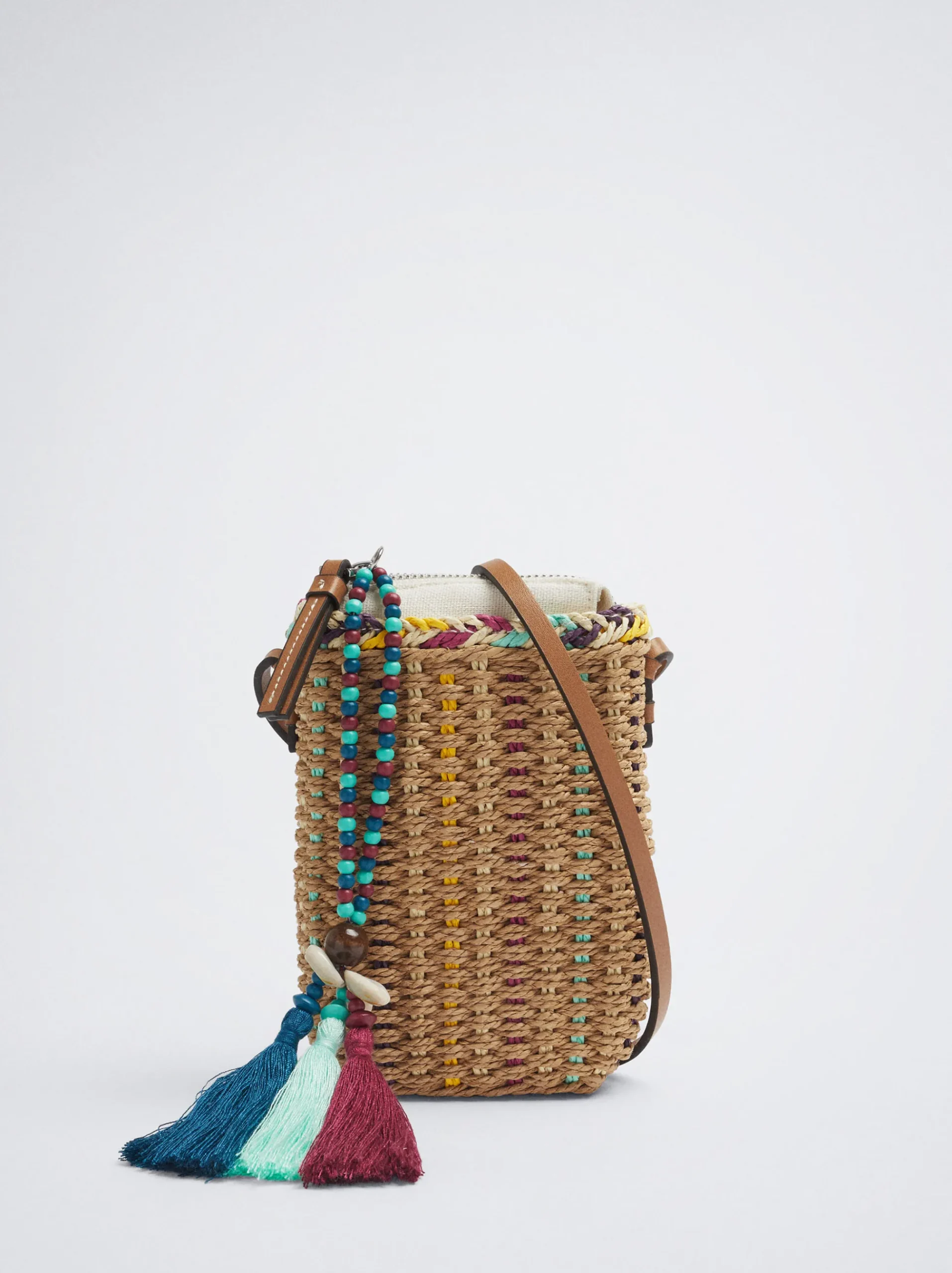 Straw-Effect Mobile Phone Bag|Parfois Flash Sale