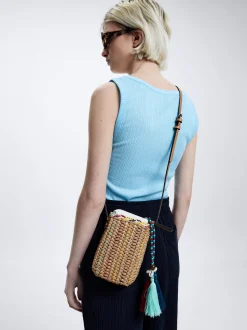 Straw-Effect Mobile Phone Bag|Parfois Flash Sale