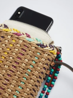 Straw-Effect Mobile Phone Bag|Parfois Flash Sale