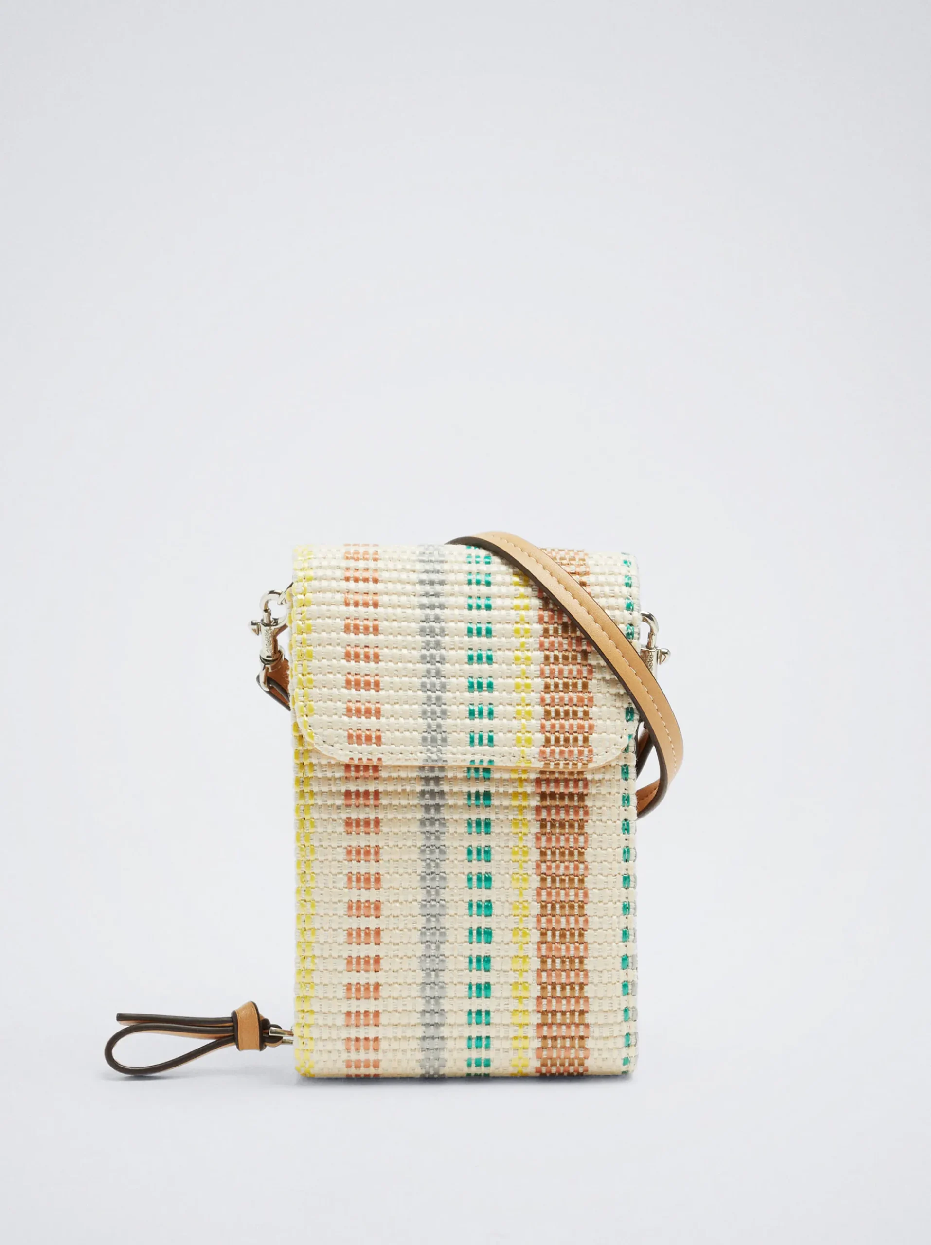 Straw-Effect Mobile Phone Bag|Parfois Fashion