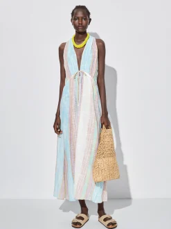 Striped Cotton Dress|Parfois Flash Sale
