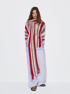 Striped Crochet Scarf|Parfois Shop