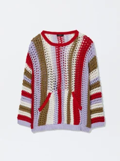 Striped Crochet Sweater|Parfois Store