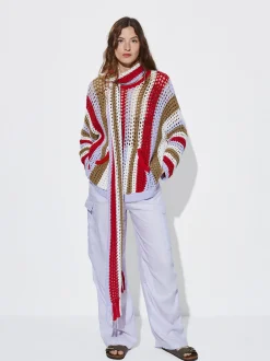 Striped Crochet Sweater|Parfois New