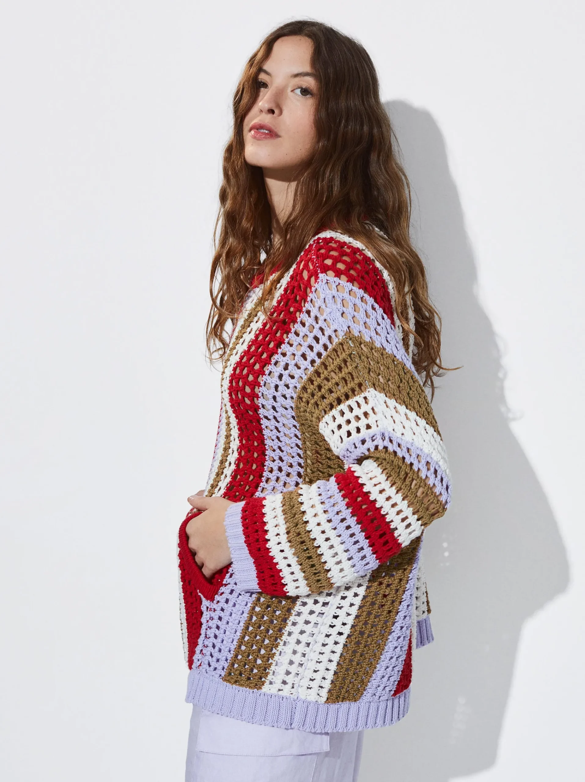 Striped Crochet Sweater|Parfois New