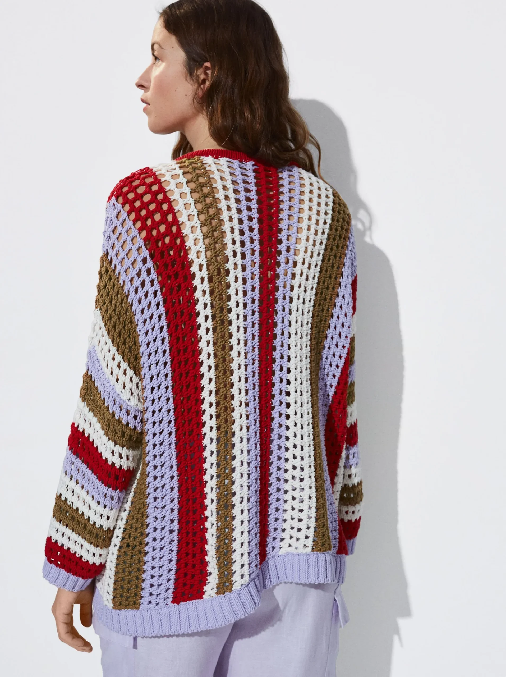 Striped Crochet Sweater|Parfois New