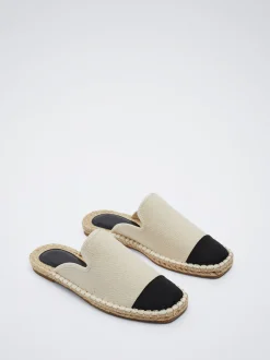 Two-Tone Jute Mules|Parfois Clearance