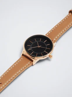 Watch With Leather Effect Wristband|Parfois Fashion