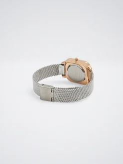 Watch With Stainless Steel Metallic Mesh Strap|Parfois New