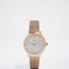 Watch With Stainless Steel Metallic Mesh Strap|Parfois Store
