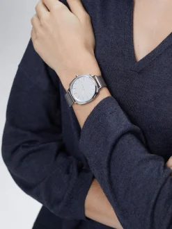 Watch With Stainless Steel Metallic Mesh Strap|Parfois Discount