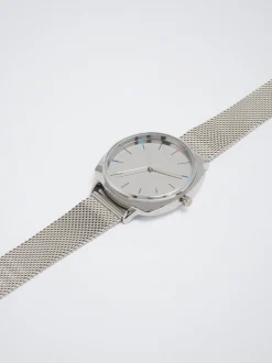 Watch With Stainless Steel Metallic Mesh Strap|Parfois Discount