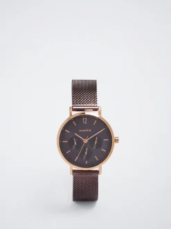 Watch With Stainless Steel Metallic Mesh Strap|Parfois Discount