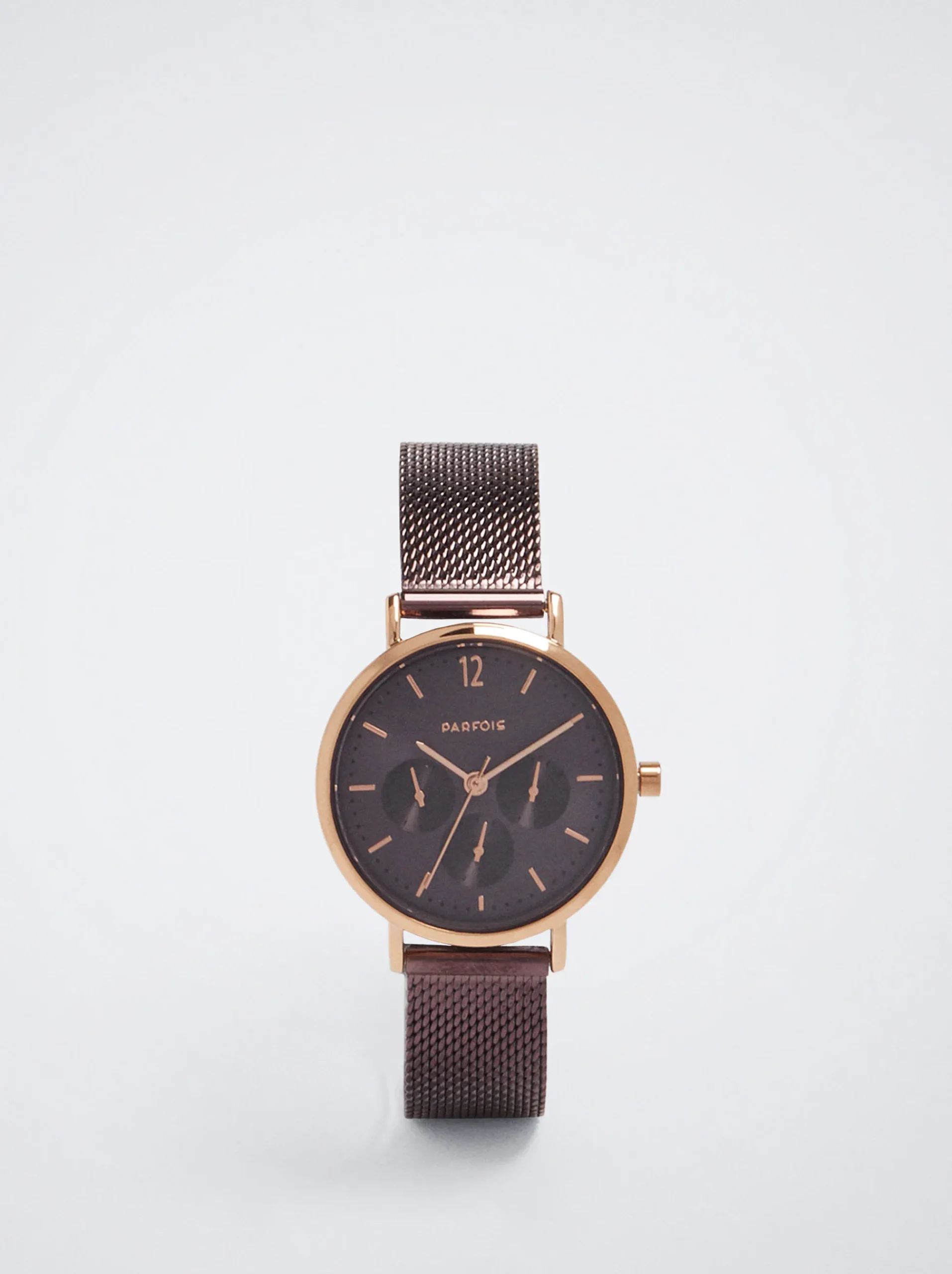 Watch With Stainless Steel Metallic Mesh Strap|Parfois Discount