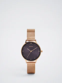 Watch With Stainless Steel Metallic Mesh Strap|Parfois Discount