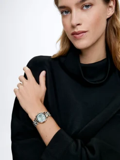 Watch With Two-Toned Steel Strap|Parfois Cheap