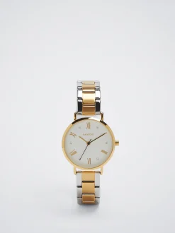 Watch With Two-Toned Steel Strap|Parfois Cheap