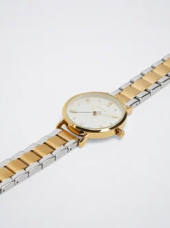 Watch With Two-Toned Steel Strap|Parfois Cheap