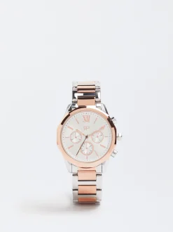 Watch With Two-Toned Steel Strap|Parfois Shop