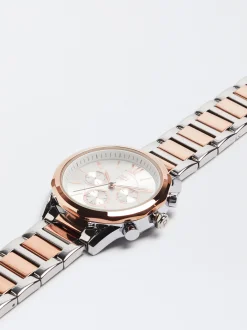 Watch With Two-Toned Steel Strap|Parfois Shop