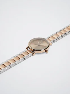 Watch With Two-Toned Steel Strap|Parfois Hot