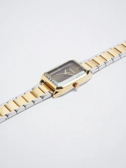 Watch With Two-Toned Steel Strap|Parfois Cheap