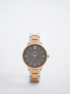 Watch With Two-Toned Steel Strap|Parfois Sale