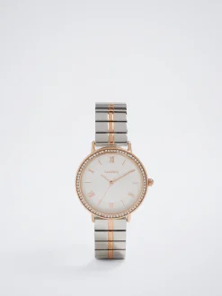 Watch With Two-Toned Steel Strap|Parfois Cheap