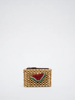 Wooden Coin Purse With Beads|Parfois Sale